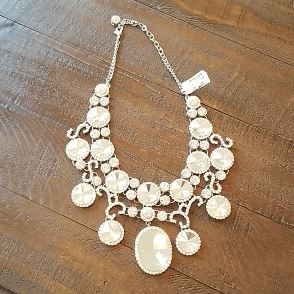 Cache Mirrored Rhinestone Statement Necklace NWT - Picture 5 of 11